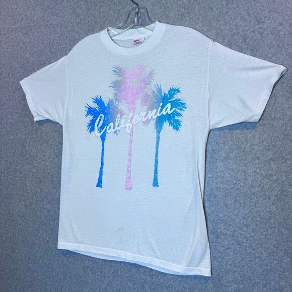 Vintage 90s California Palm Trees Souvenir Seaworld Shirt large - Picture 2 of 9